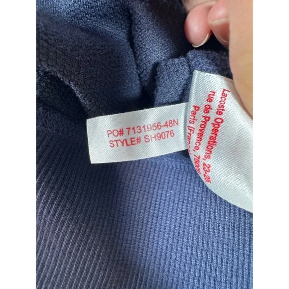 Lacoste LIVE Fleece Sweatshirt Diamond Logo Pullover Navy Blue Mens - Picture 8 of 10